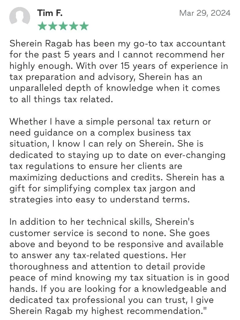 Client testimonial from Tim F.